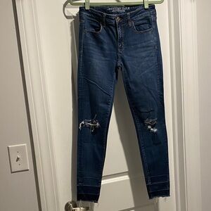 American Eagle Outfitters Women's Distressed Blue Skinny Jeans